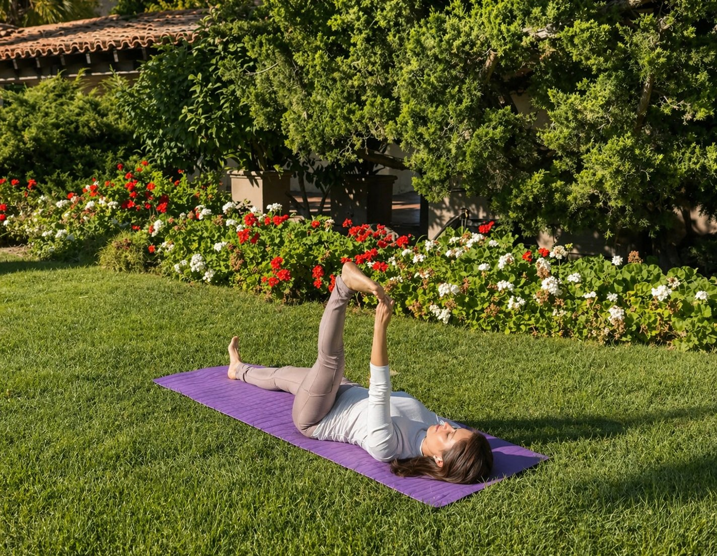 Outdoor yoga pose